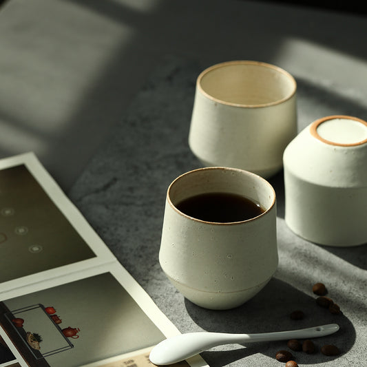 Gohobi Handmade Classic Modern Ceramic White Tea Cup Mug