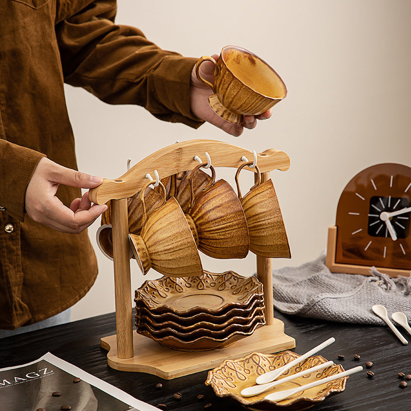 Gohobi Japanese Handmade Coffee Cup with Saucer 009