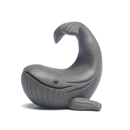 Gohobi Handmade Ceramic YiXing Clay Whale Ornament Tea pet