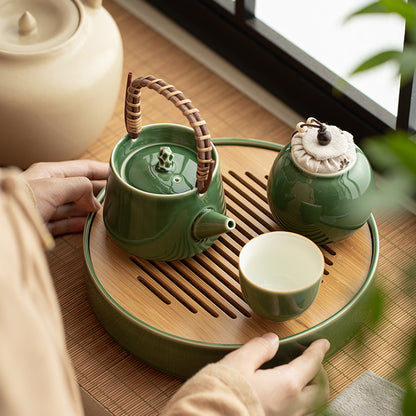 Gohobi Handmade Green Teapot