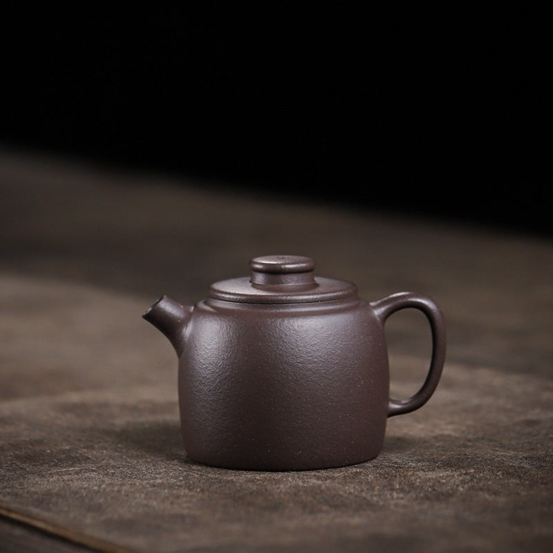 [Chingshui Tang 青水堂] Handmade Yixing Purple Zisha Clay Teapot  – 100ml Original Ore Sky Blue Clay Xiao Julun (Small Giant Wheel) Style, Thin-Walled Gongfu Teapot with Built-in Filter
