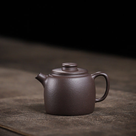 [Chingshui Tang 青水堂] Handmade Yixing Purple Zisha Clay Teapot  – 100ml Original Ore Sky Blue Clay Xiao Julun (Small Giant Wheel) Style, Thin-Walled Gongfu Teapot with Built-in Filter