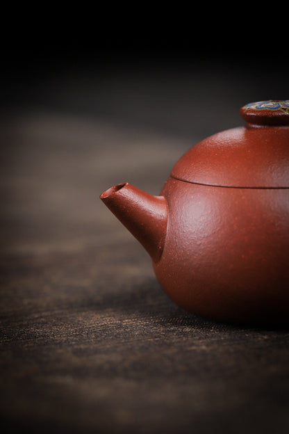 [Chingshui Tang 青水堂] Handmade Yixing Zisha Sandy Purple Clay Teapot – 90ml Handmade Original Ore Jiangpo Clay Bowl-Shaped Teapot, Thin Body with Built-in Filter, Gongfu Small Teaware