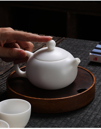 Gohobi Handmade Jade White Ceramic Teaware Teapot Tea cup