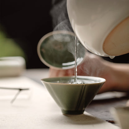 Gohobi Handmade Green and Beidge Gaiwan