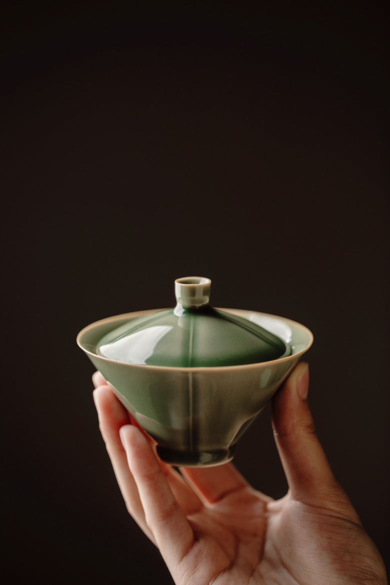 Gohobi Handmade Green and Beidge Gaiwan