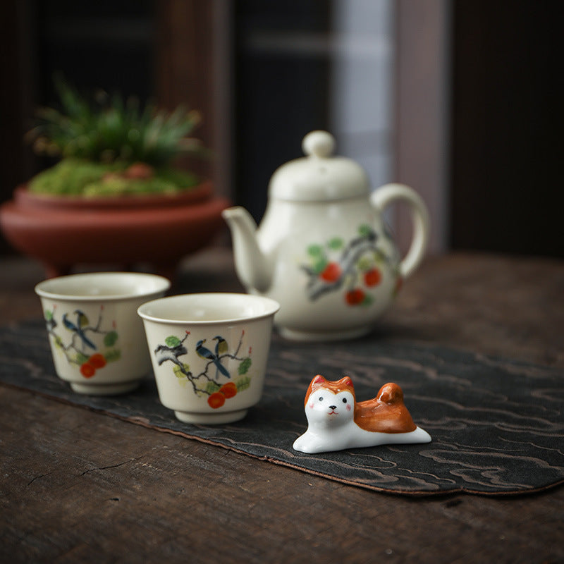 Gohobi Ceramic Lying Dog Chopstick Rest