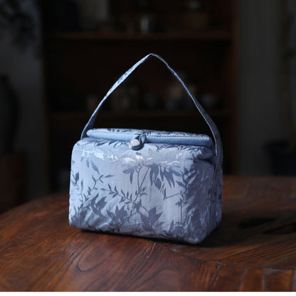 Gohobi Blue and Pink Large Teaware Storage Travel Bag Shifuku