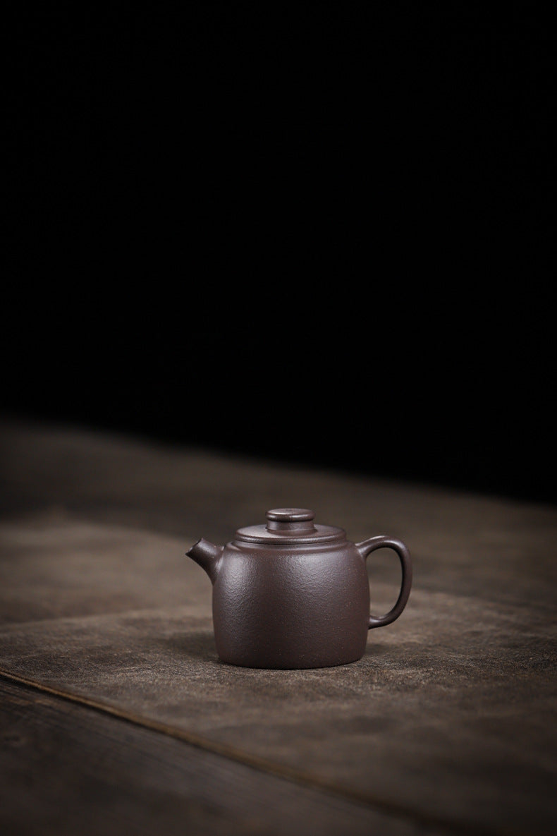 [Chingshui Tang 青水堂] Handmade Yixing Purple Zisha Clay Teapot  – 100ml Original Ore Sky Blue Clay Xiao Julun (Small Giant Wheel) Style, Thin-Walled Gongfu Teapot with Built-in Filter