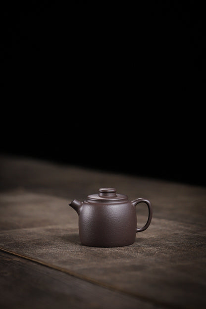 [Chingshui Tang 青水堂] Handmade Yixing Purple Zisha Clay Teapot  – 100ml Original Ore Sky Blue Clay Xiao Julun (Small Giant Wheel) Style, Thin-Walled Gongfu Teapot with Built-in Filter