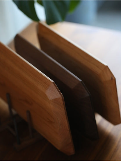 Gohobi Japanese-Inspired Dotted Cherry Wood Serving Tray