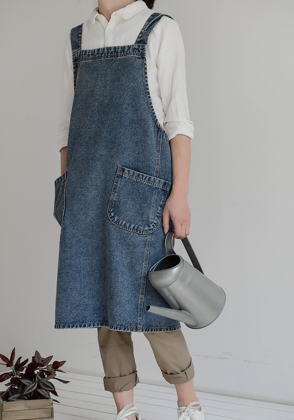 Gohobi Japanese Style Washed Denim Cotton Apron