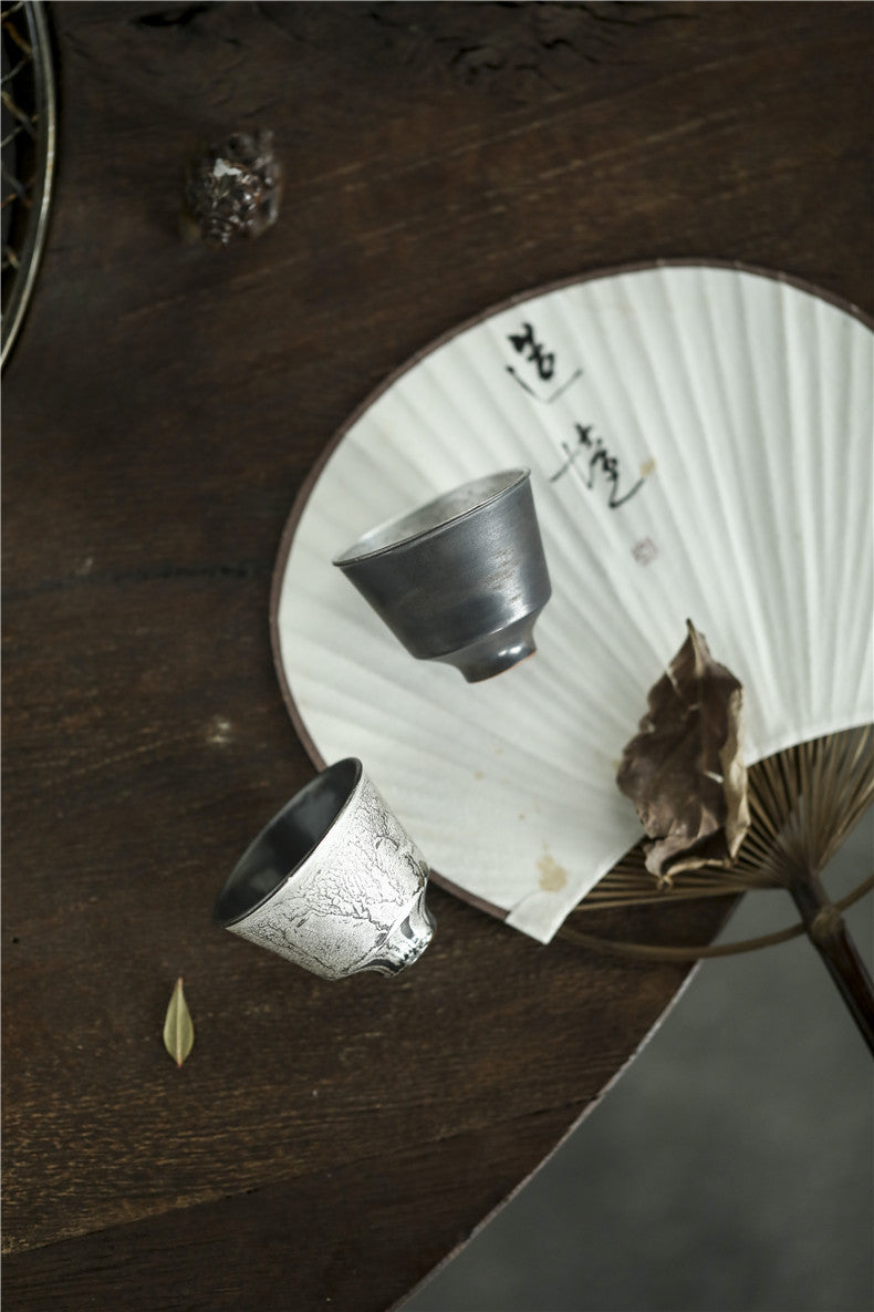 Gohobi Handmade Ceramic Forst Silver Tea Cup