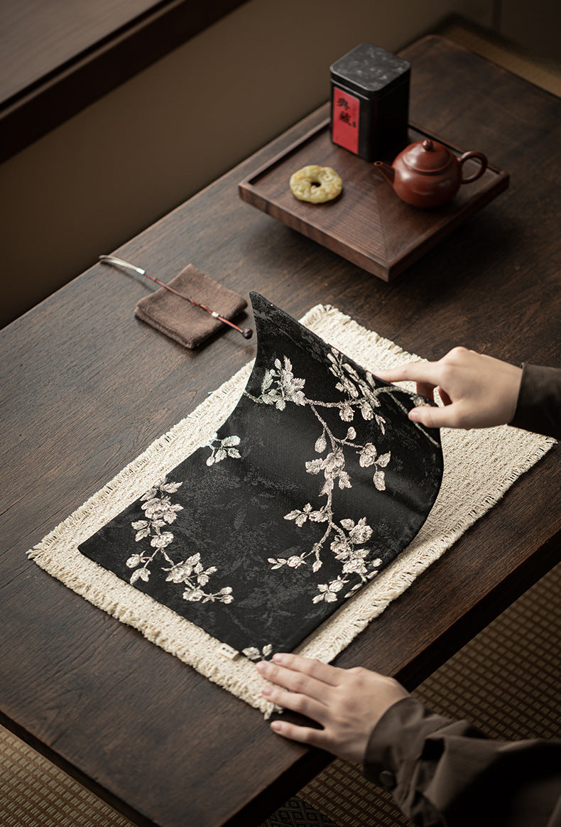 Gohobi Guofeng Brocade Tea Banquet Double-Sided Embroidered Tea Towel