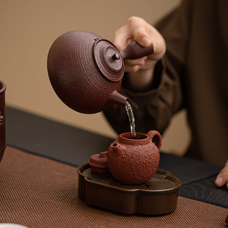 Gohobi Traditional Teapot and Stove Set 003 Old Rock Mud