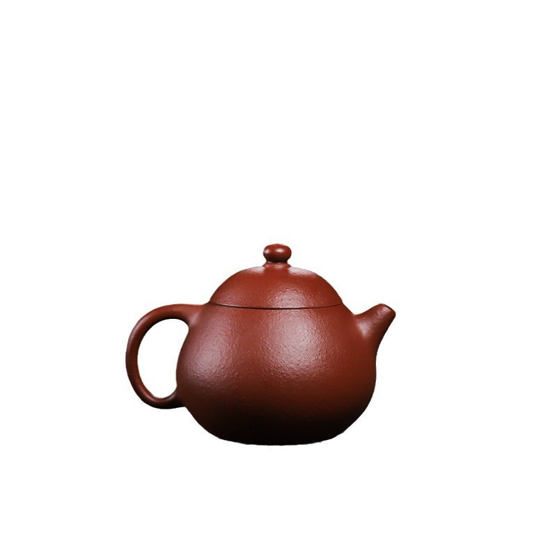 [Chingshui Tang 青水堂] Handmade Yixing Red Zisha Clay Teapot – 150ml Handmade Original Ore Raw Zhuni Clay Wen Dan Style Teapot with Built-in Filter, Small Gongfu Purple Clay Teaware
