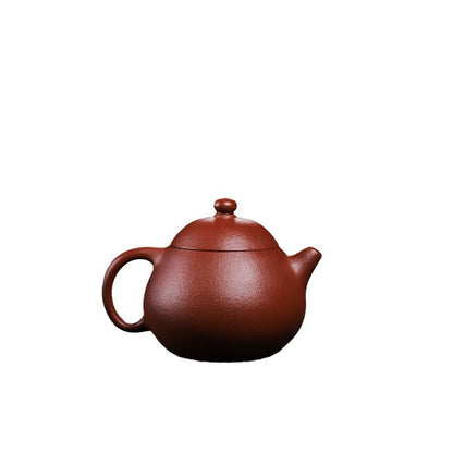[Chingshui Tang 青水堂] Handmade Yixing Red Zisha Clay Teapot – 150ml Handmade Original Ore Raw Zhuni Clay Wen Dan Style Teapot with Built-in Filter, Small Gongfu Purple Clay Teaware