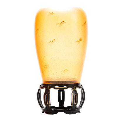 Glazed Amber Candle Holder