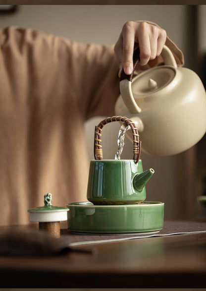 Gohobi Handmade Green Teapot