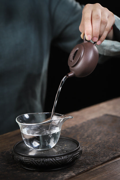 [Chingshui Tang 青水堂] Handmade Yixing Purple Zisha Clay Teapot – 120ml Original Ore Tianqing Clay Ruihu (Auspicious Tiger) Style Gongfu Teapot with Built-in Filter