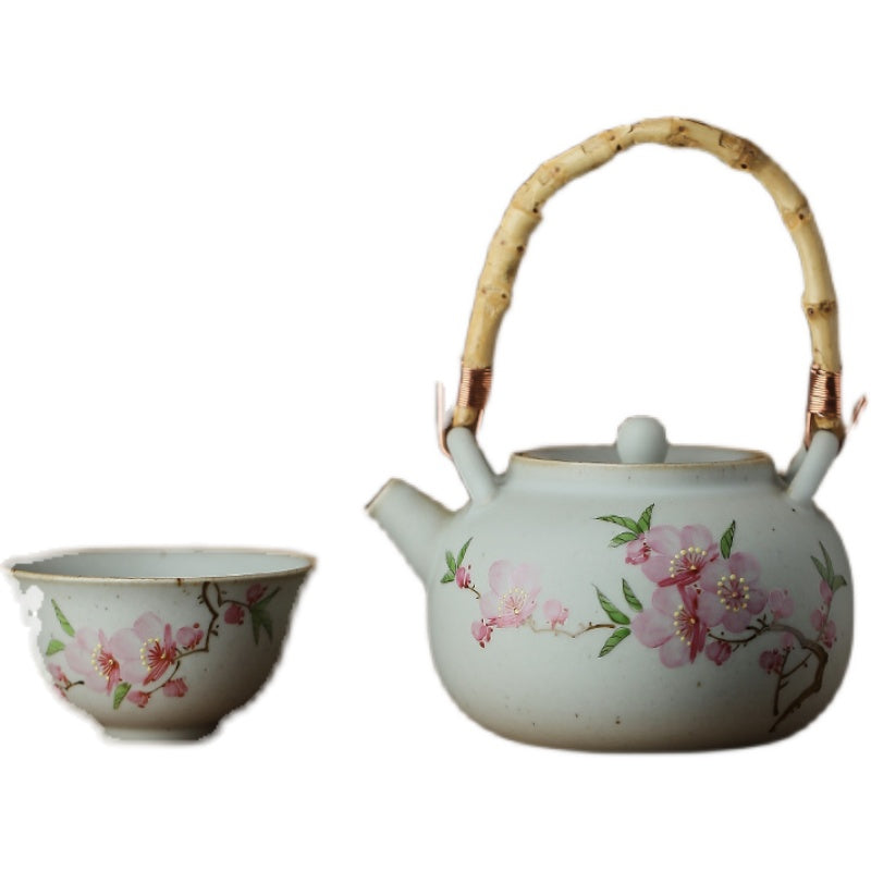 Gohobi Hand-painted Floral Tea Set Teapot Tea cup