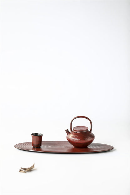 Gohobi Handmade Red Serving Tray Teapot Tray