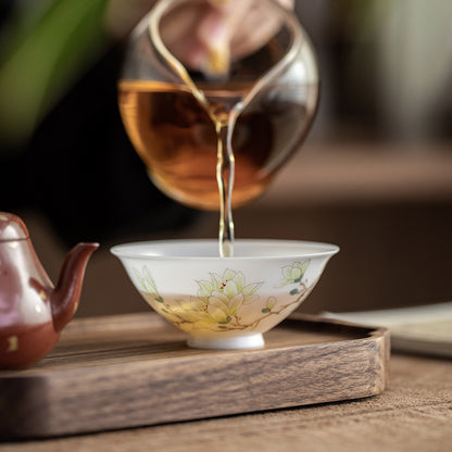 Gohobi Hand-painted Jade White Floral Porcelain Tea Cup