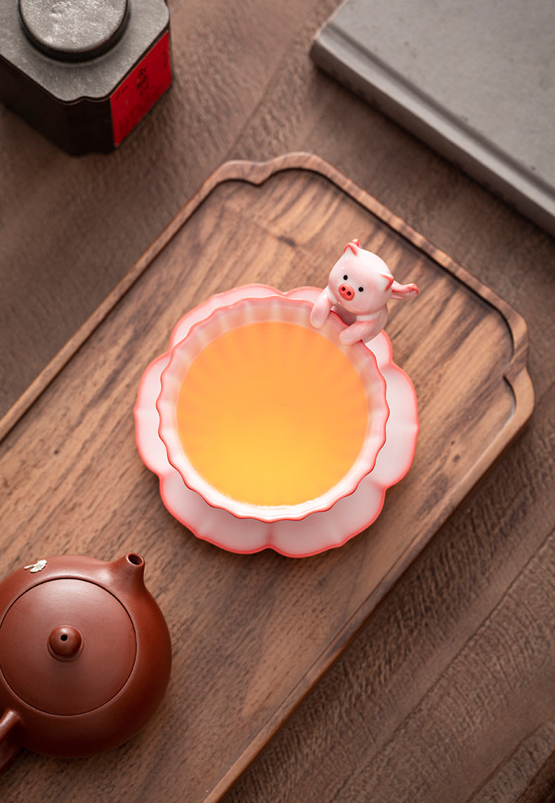 Gohobi Flying Pig Ceramic Teacup (tea coaster is sold separately)