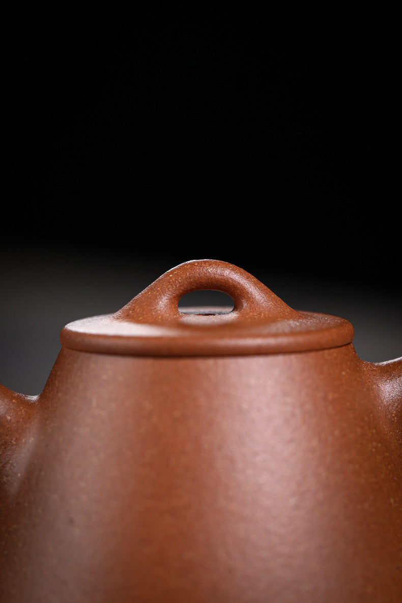 [Chingshui Tang 青水堂] Handmade Yixing Zisha Sandy Purple Clay Teapot 150ml – Original Ore Golden Jiangpo Clay Gaoshi Piao Teapot, Lightweight Body for Gongfu Tea Brewing