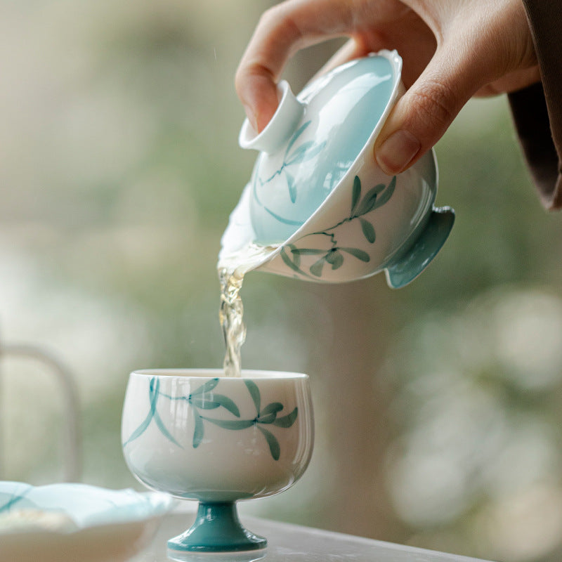 Gohobi Hand-Painted Gradient Orchid Gaiwan