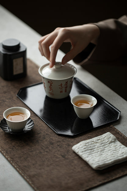 Plateau rectangulaire en fer noir style japonais Gohobi Wabi-Sabi 008