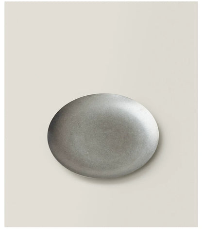 Gohobi Minimal Stainless Steel Round Shallow Plate