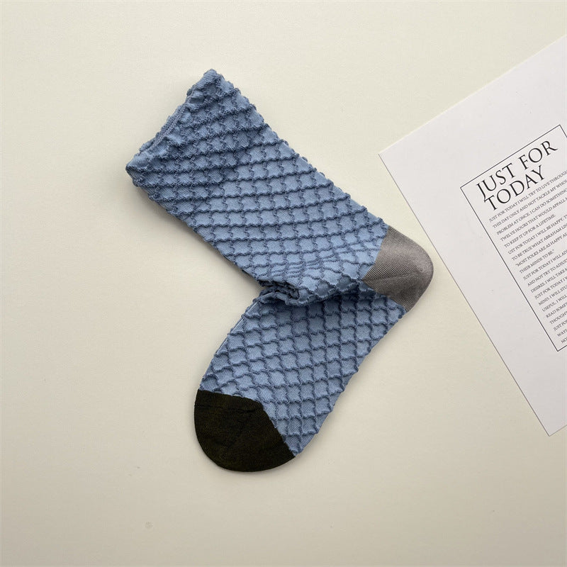 Gohobi Geometric Embossed Cotton Socks