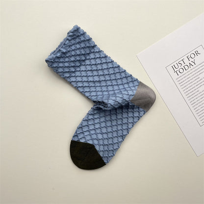 Gohobi Geometric Embossed Cotton Socks