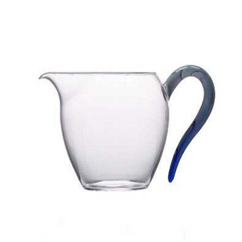 Gohobi Handmade Blue Handle Glass Pitcher