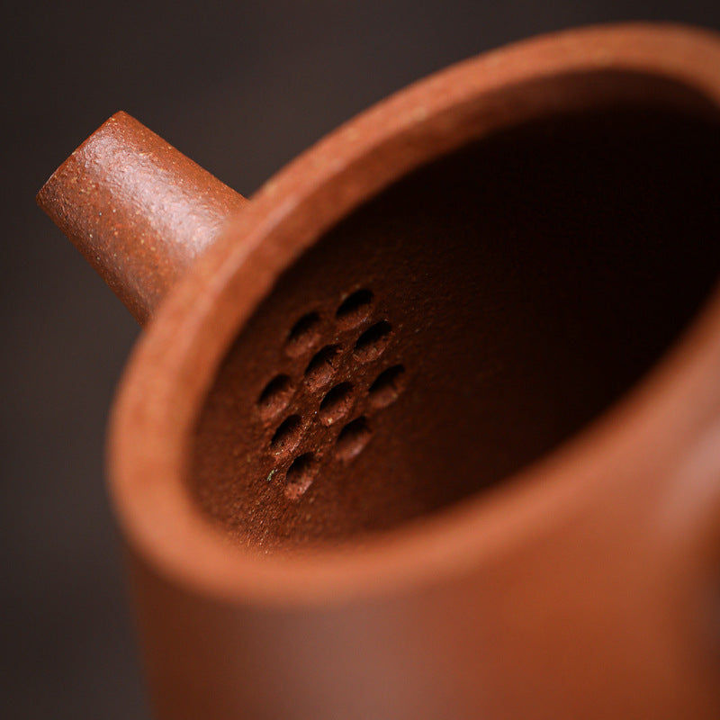 [Chingshui Tang 青水堂] Handmade Yixing Zisha Sandy Purple Clay Teapot 150ml – Original Ore Golden Jiangpo Clay Gaoshi Piao Teapot, Lightweight Body for Gongfu Tea Brewing