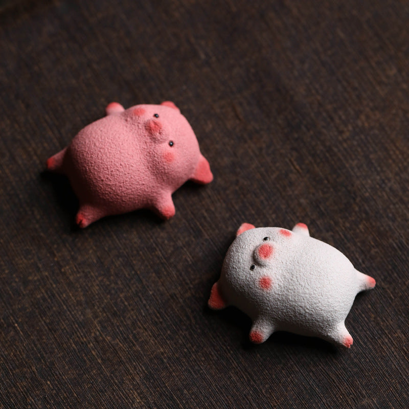 Gohobi Yixing Purple Clay Twelve Zodiac Pig Tea Pet – Handmade Sleeping Pig Ornament