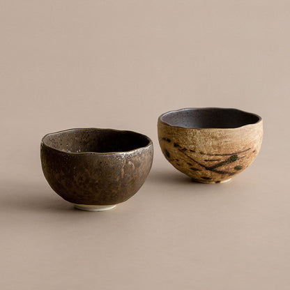 Gohobi Japanese Minoyaki Coarse Pottery Rice Bowl – Wabi Sabi Handmade Soup Bowl | Made in Japan
