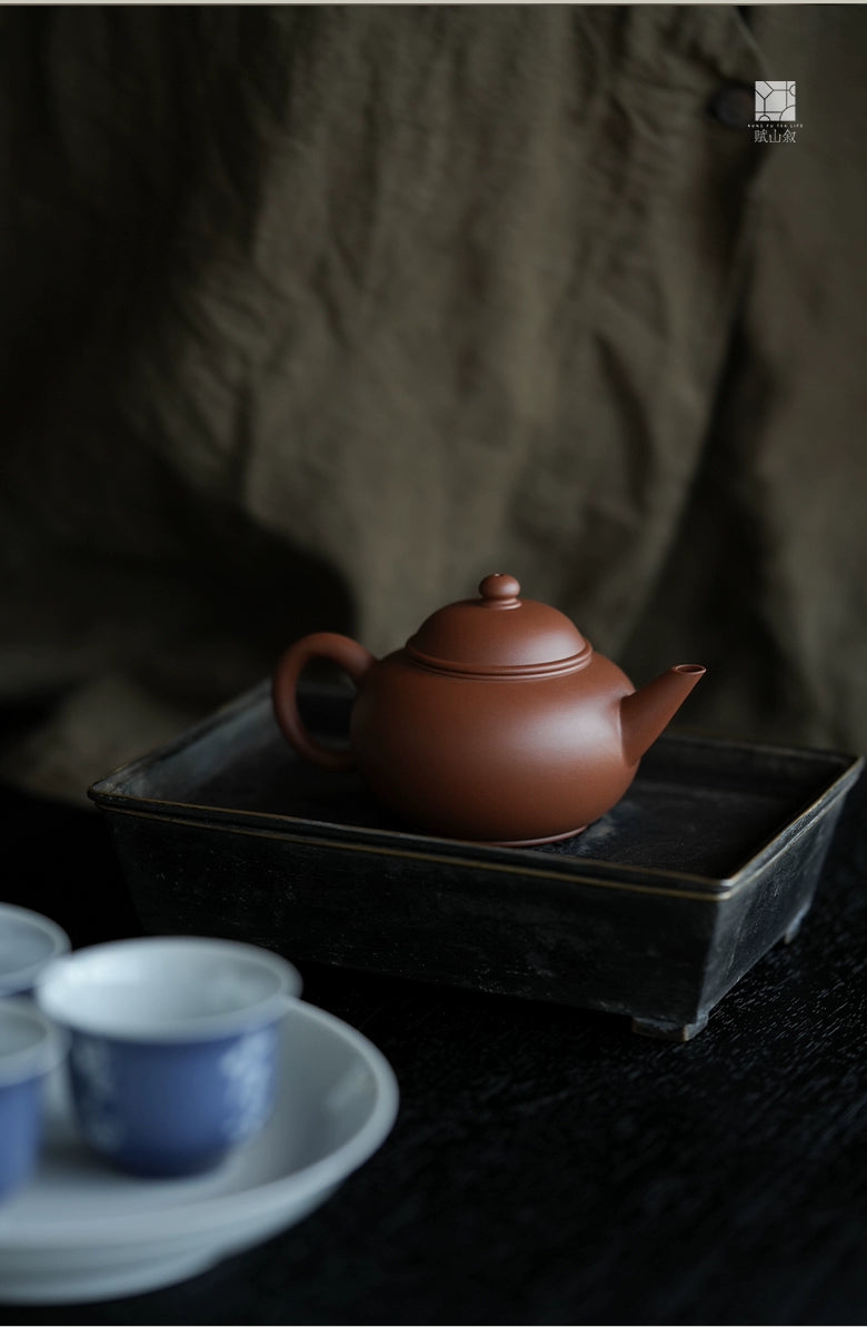 [賦山敘 x Gohobi] Original Ore Zhuni “Xiaoshui Ping” Red Zisha Clay Teapot – Handmade Chaozhou-Style Gongfu Yixing Teapot