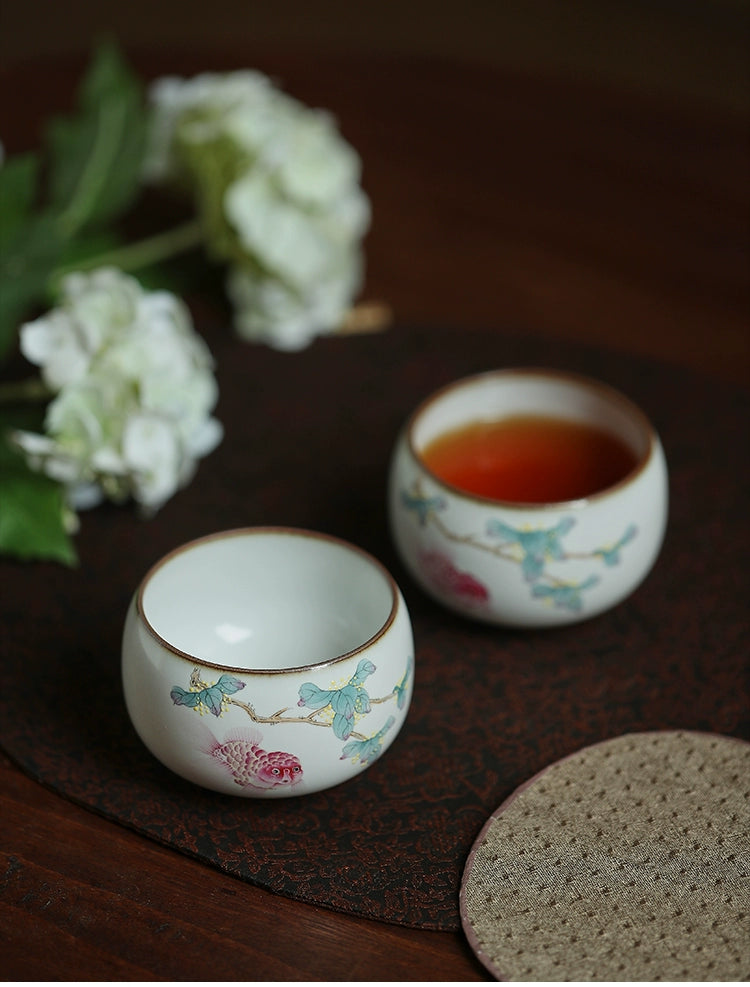 Gohobi Hand-painted Goldfish Osmanthus Ceramic Tea Cup