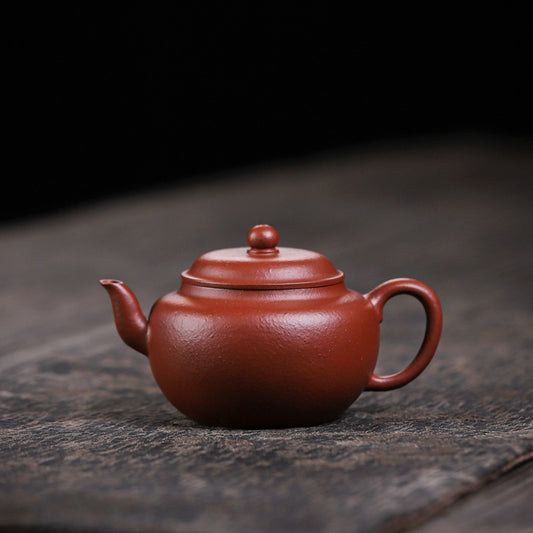 [Chingshui Tang 青水堂] Yixing Red Zisha Clay Teapot – 140ml Handmade Thin-Walled Lotus Seed Style Teapot, Original Ore Zhuni Clay, Small Gongfu Teapot with Built-in Filter