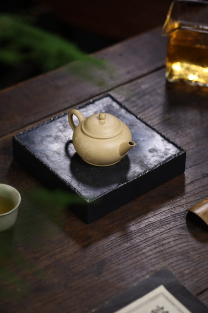 [Chingshui Tang 青水堂] Handmade Yixing Green Zisha Clay Xiaoping Teapot – 100ml Original Ore Benlu Caly with Inner Filter, Semi-Handmade Thin-Walled Gongfu Teapot