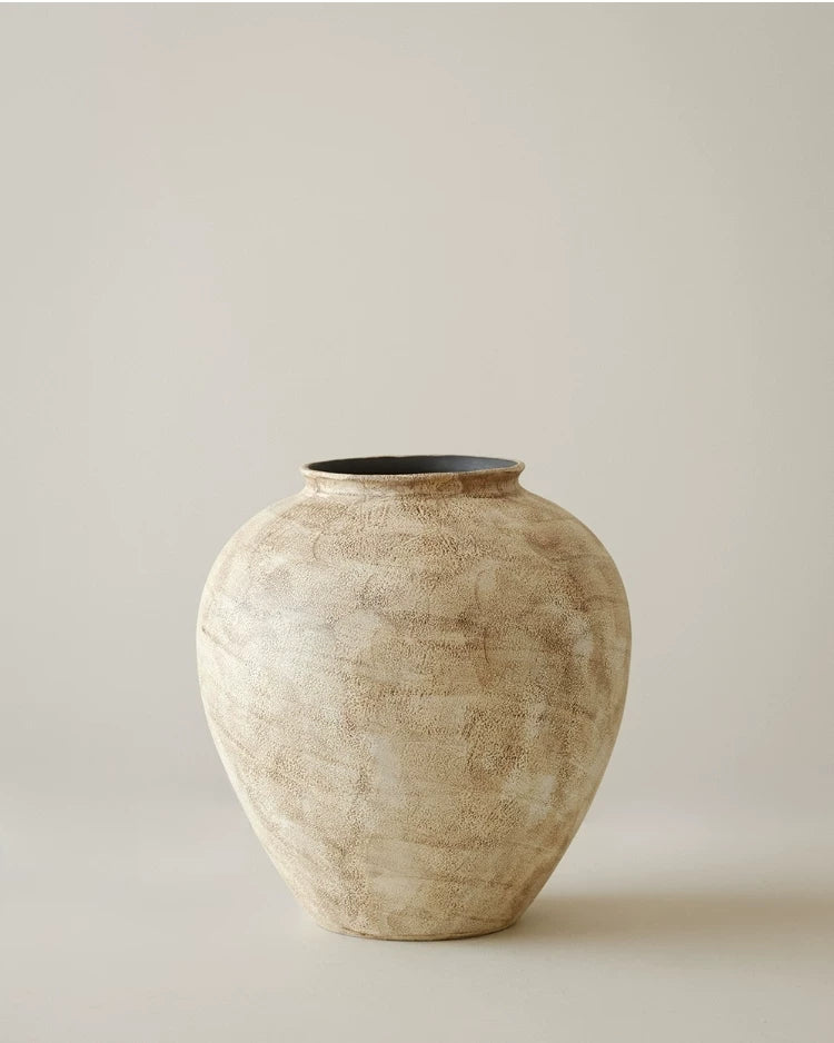 Gohobi Japanese Style Wabi-Sabi Stone Texture Large Ceramic Vase – Handmade Dried Flower Arrangement Vase