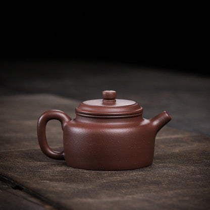 [Chingshui Tang 青水堂] Handmade Yixing Purple Zisha Clay Dezhong Teapot 150ml – Original Ore Teapot with Built-In Filter for Gongfu Tea and Home Brewing