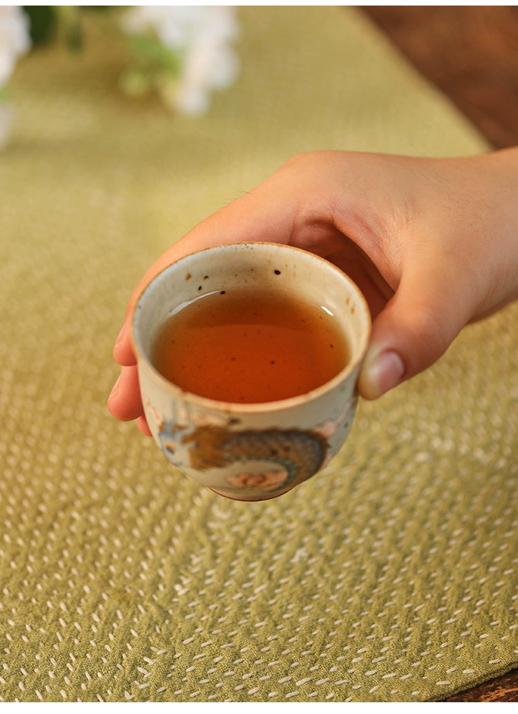 Gohobi Hand-painted Blue Dragon Ceramic Tea Cup