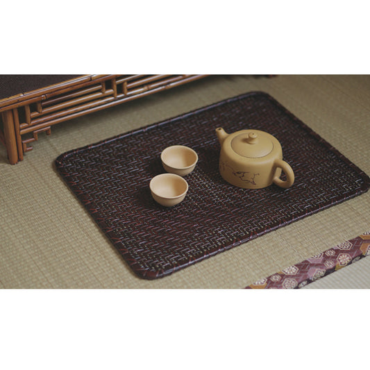 Gohobi Handmade Lacquered Bamboo Woven Tea Mat
