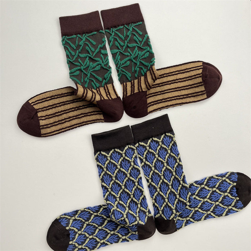 Gohobi Japanese 3D Floral Mid-Calf Socks
