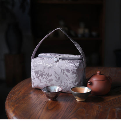 Gohobi Blue and Pink Large Teaware Storage Travel Bag Shifuku