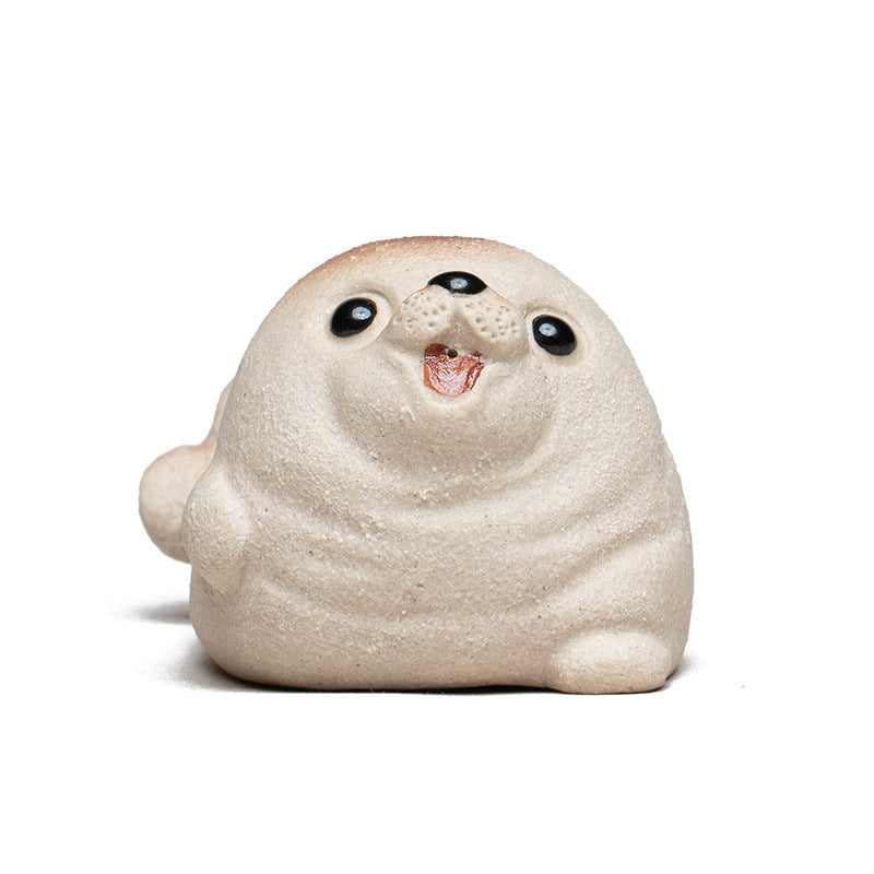 Gohobi Yixing Purple Clay Seal Tea Pet – Handmade Marine Animal Zisha Ornament