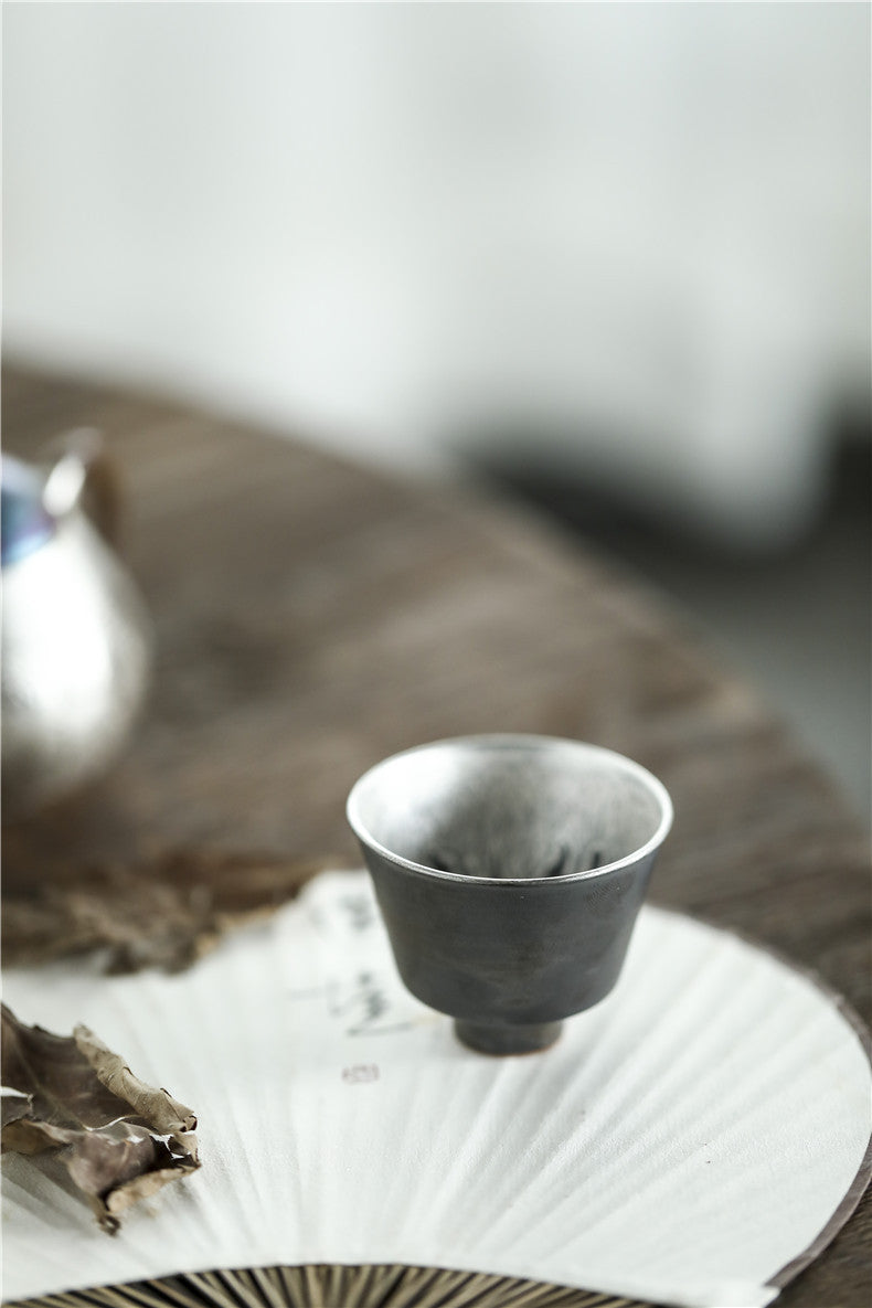 Gohobi Handmade Ceramic Forst Silver Tea Cup